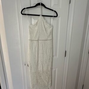 American Eagle Outfitters Strapless White Lace Dress